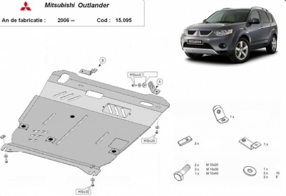 Protection sous moteur et de la boîte de vitesse Mitsubishi Outlander