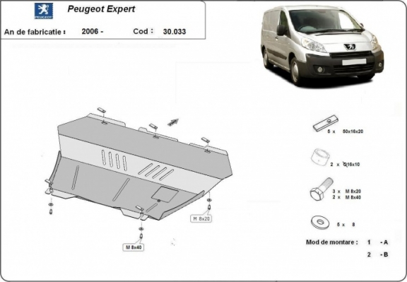 Protection sous moteur et de la boîte de vitesse Peugeot Expert