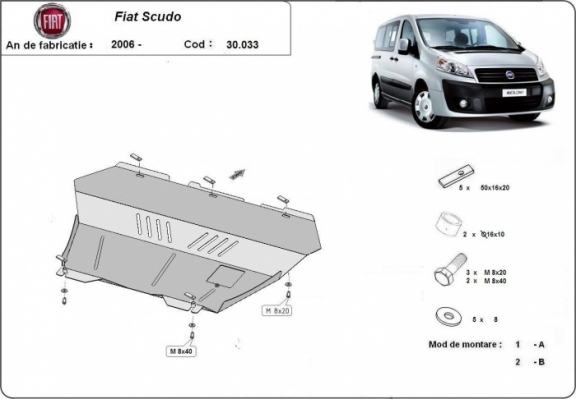 Protection sous moteur et de la boîte de vitesse Fiat Scudo