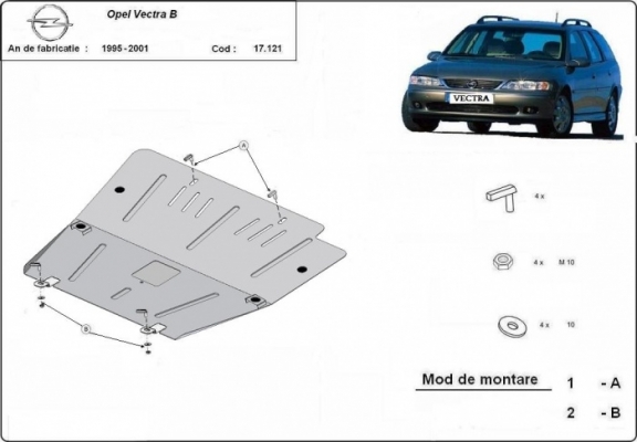 Protection sous moteur et de la boîte de vitesse Opel Vectra B