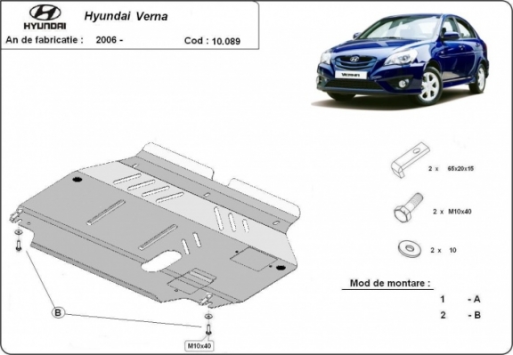Protection sous moteur et de la boîte de vitesse Hyundai Verna