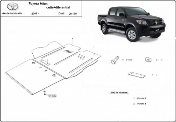 Protection de la boîte de vitesse et de la différentiel Toyota Hilux
