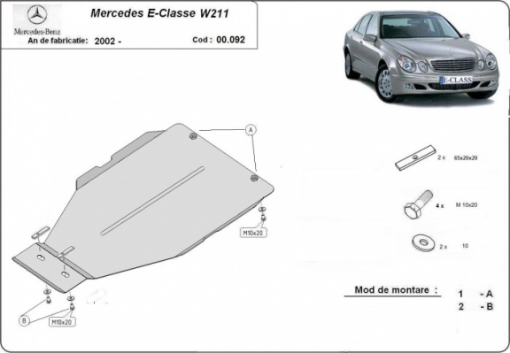 Protection de la boîte de vitesse Mercedes E-Clasee W211 automatique