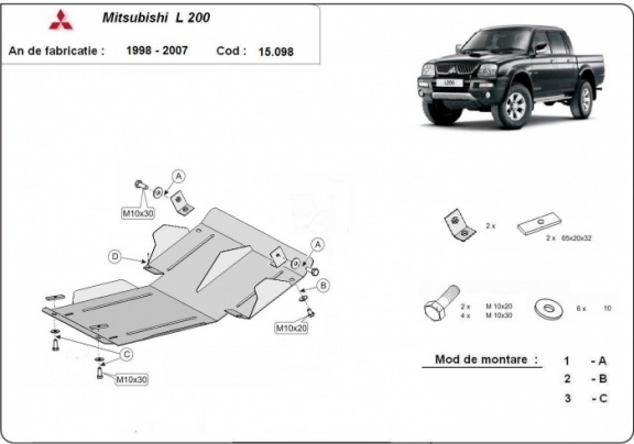 Protection Sous Moteur Mitsubishi L200