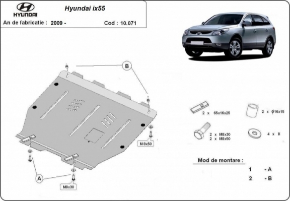 Protection sous moteur et de la boîte de vitesse Hyundai ix55