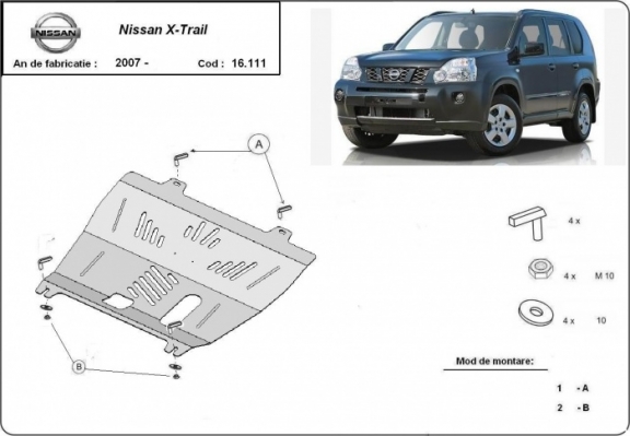 Protection sous moteur et de la boîte de vitesse Nissan X-Trail T31