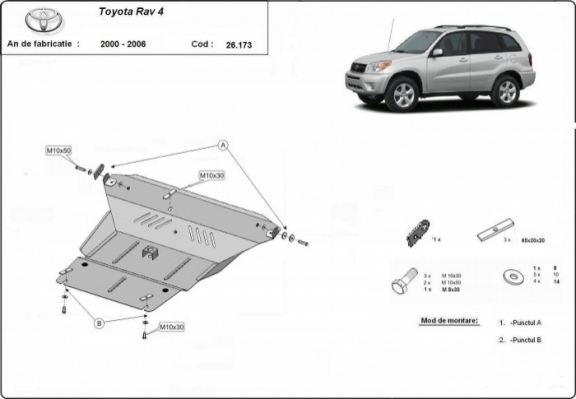 Protection sous moteur et de la boîte de vitesse Toyota Rav4