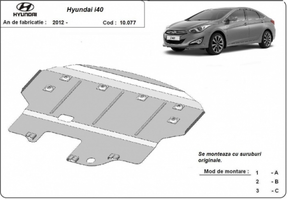 Protection sous moteur et de la boîte de vitesse Hyundai i40
