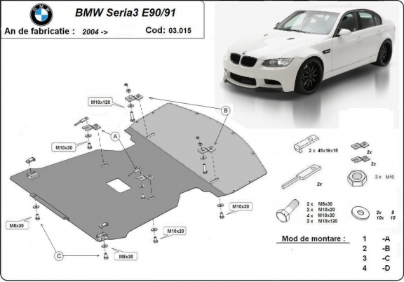 Protection Sous Moteur BMW Seria 3 E90/91/92