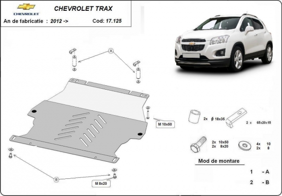 Protection sous moteur et de la boîte de vitesse Chevrolet Trax