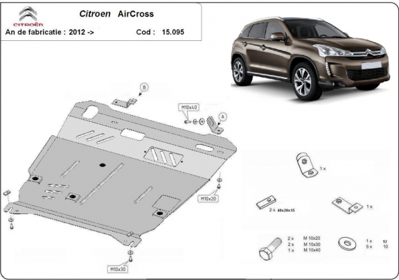 Protection sous moteur et de la boîte de vitesse Citroen C4 Aircross