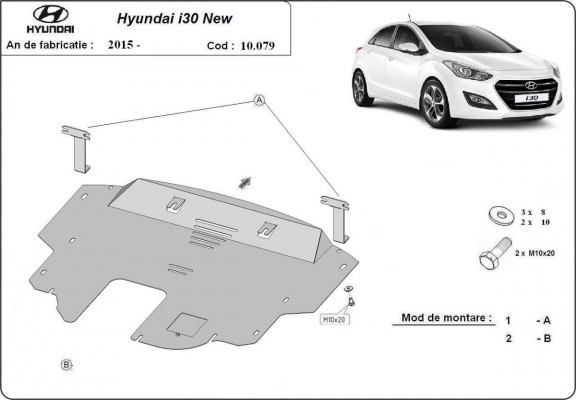 Protection sous moteur et de la boîte de vitesse Hyundai i30