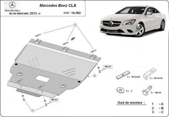 Protection sous moteur et de la boîte de vitesse Mercedes CLA X117