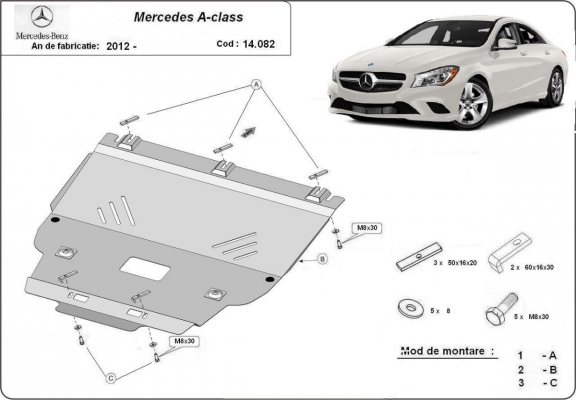 Protection sous moteur et de la boîte de vitesse Mercedes A-Class W176
