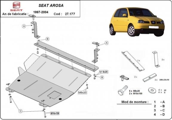 Protection sous moteur et de la boîte de vitesse Seat Arosa