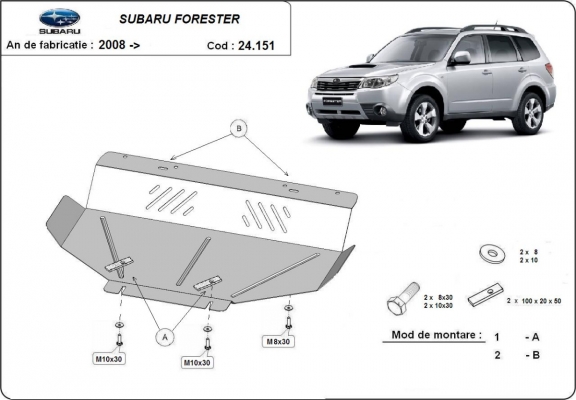 Protection sous moteur et de la radiateur Subaru Forester 3