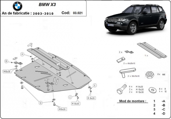 Protection de radiateur BMW X3 E83