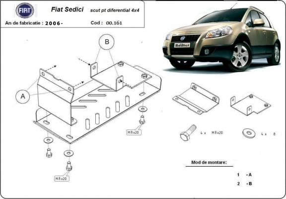 Protection du différentiel Fiat Sedici