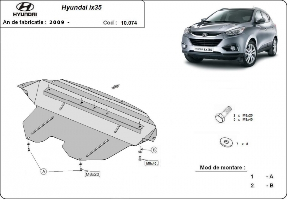 Protection sous moteur et de la boîte de vitesse Hyundai IX35
