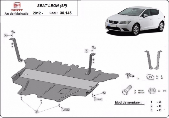 Protection sous moteur et de la boîte de vitesse Seat Leon Mk3