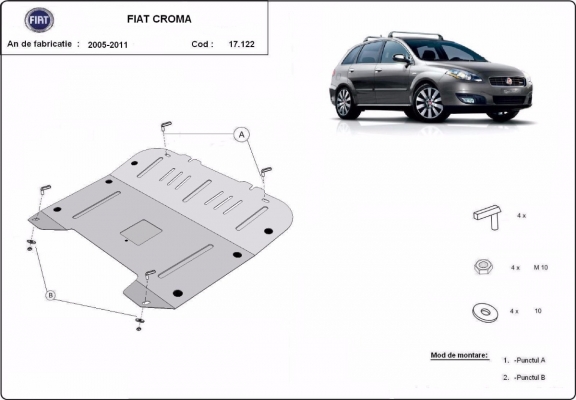 Protection sous moteur et de la boîte de vitesse Fiat Croma