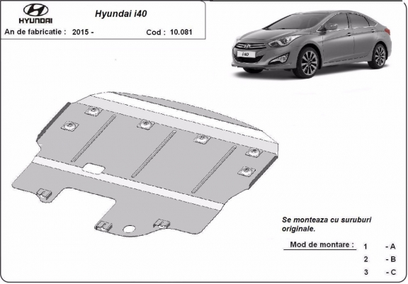 Protection sous moteur et de la boîte de vitesse Hyundai i40