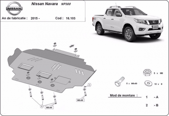 Protection Sous Moteur Nissan Navara NP300 - D23