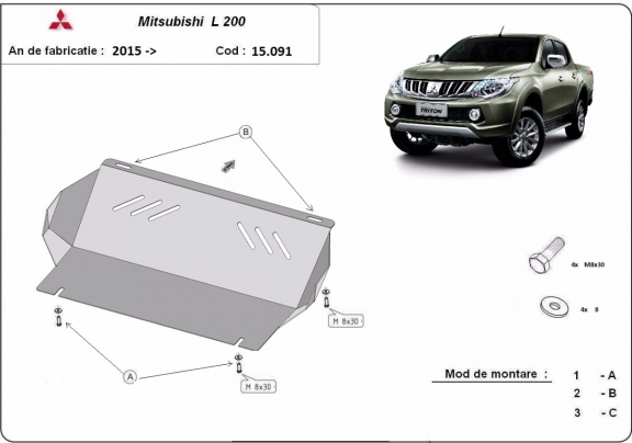 Protection de radiateur Mitsubishi L200