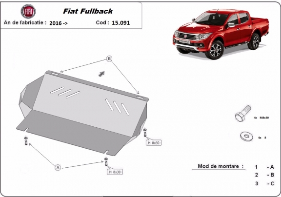Protection de radiateur Fiat Fullback