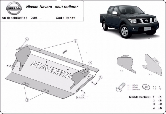 Protection de radiateur Nissan Navara