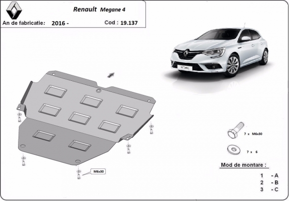 Protection sous moteur et de la boîte de vitesse Renault Megane 4