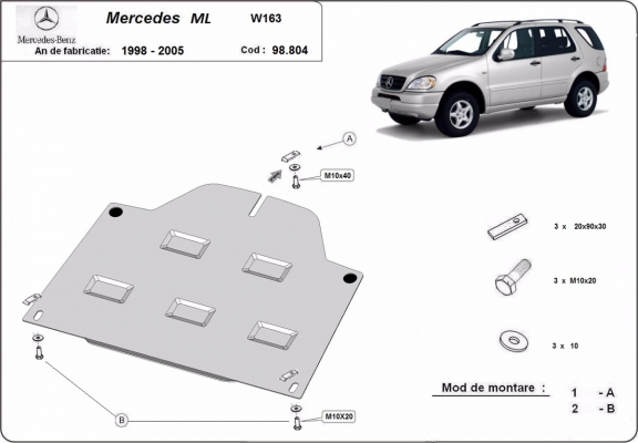 Protection du différentiel - RWD Mercedes ML W163