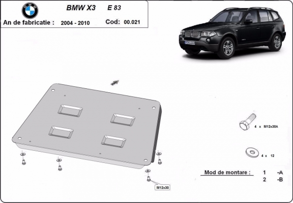 Protection Sous Moteur BMW X3 E83