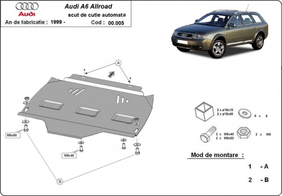 Protection de la boîte de vitesse Audi Allroad A6- automatique