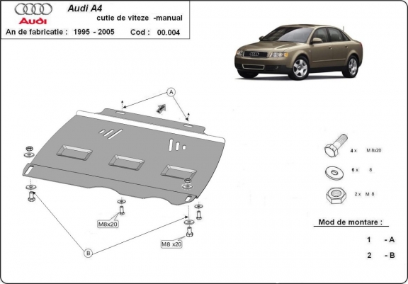 Protection de la boîte de vitesse Audi A4  B6 - manuelle