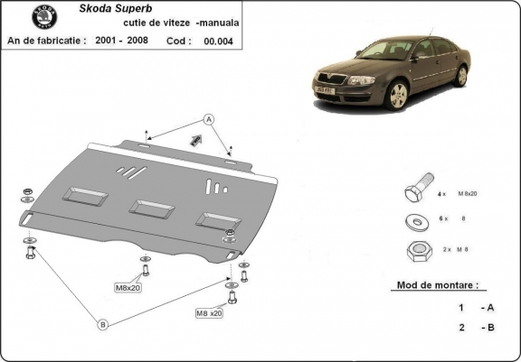 Protection de la boîte de vitesse Skoda Superb - manuelle