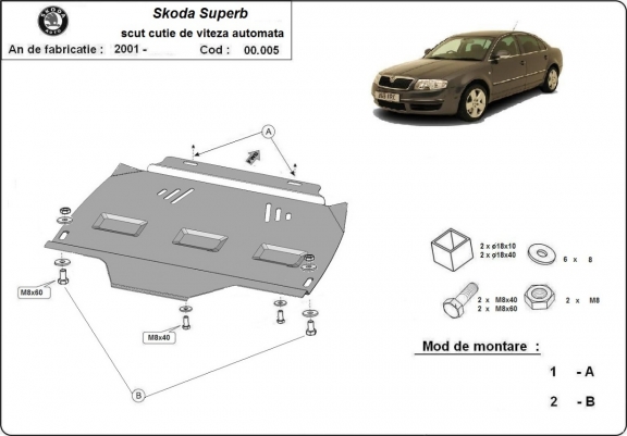 Protection de la boîte de vitesse Skoda Superb - automatique