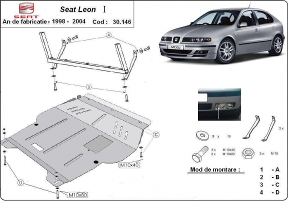 Protection sous moteur et de la boîte de vitesse Seat Leon Mk1 