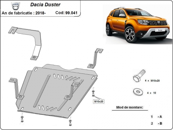 Protection de réservoir Dacia Duster