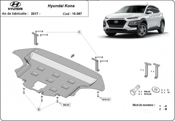 Protection sous moteur et de la boîte de vitesse Hyundai Kona
