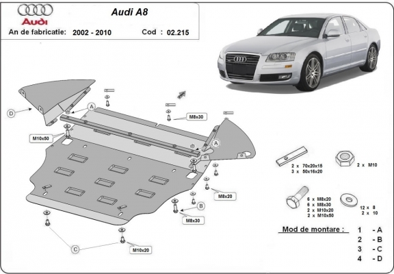 Protection sous moteur et de la boîte de vitesse Audi A8