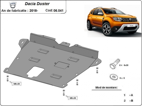 Protection sous moteur et de la boîte de vitesse Dacia Duster