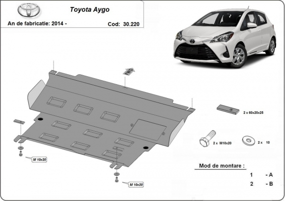 Protection sous moteur et de la boîte de vitesse Toyota Aygo AB40