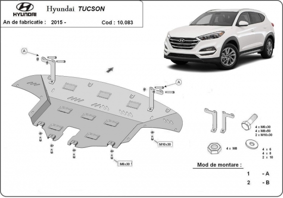 Protection sous moteur et de la boîte de vitesse Hyundai Tucson