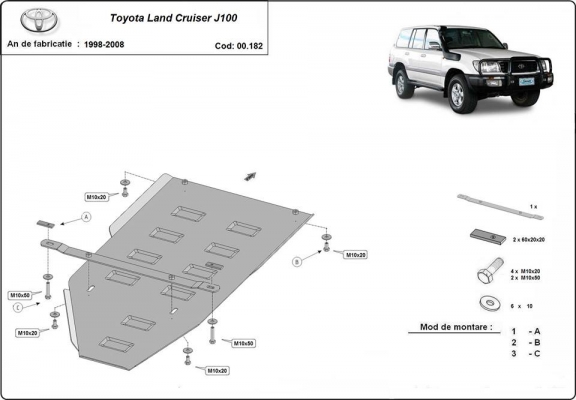 Protection de la boîte de vitesse Toyota Land Cruiser J100