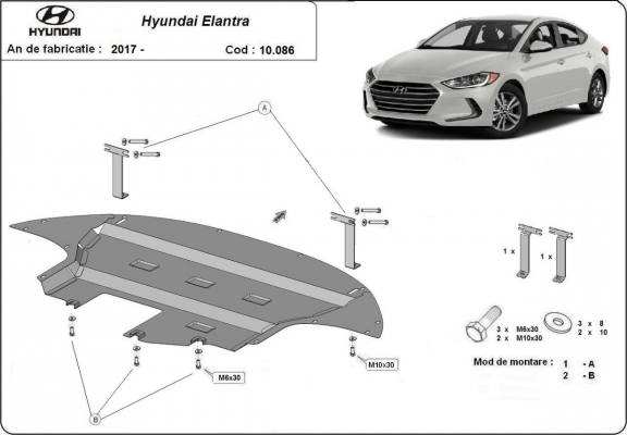 Protection sous moteur et de la boîte de vitesse  Hyundai Elantra