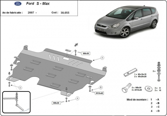 Protection sous moteur et de la boîte de vitesse Ford S-Max