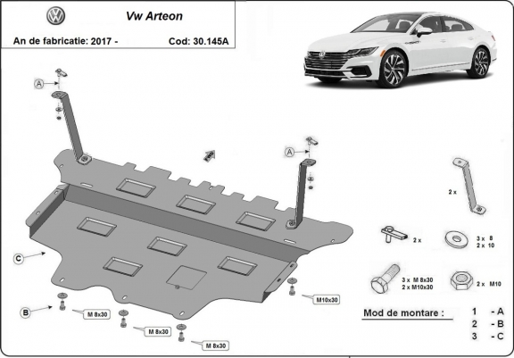 Protection sous moteur et de la boîte de vitesse VW Arteon