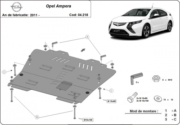 Protection sous moteur et de la boîte de vitesse Opel Ampera