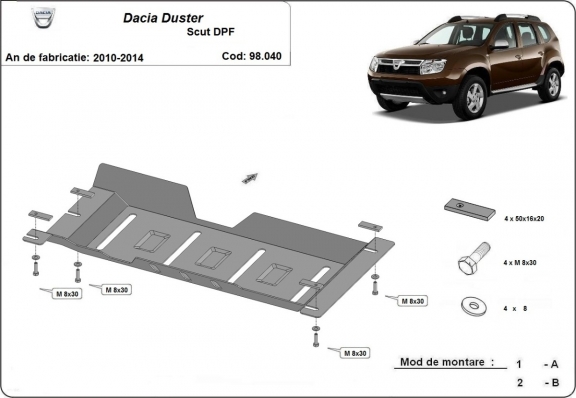 Protection de DPF Dacia Duster